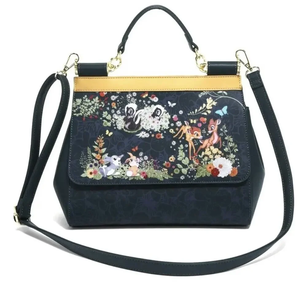 Loungefly Bambi Crossbody Handbag Bag Green Floral Forest Friends Disney